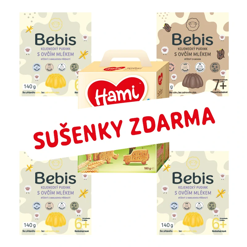 Bebis pudinky + sušenky zdarma