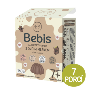 Bebis Kojenecký pudink s ovčím mlékem – rýžový s kakaem, 140 g