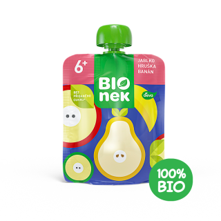 BIOnek Ovocná kapsička Jablko, Hruška a Banán