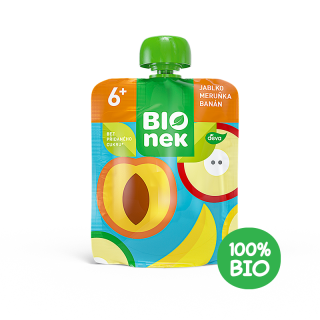 BIOnek Ovocná Kapsička jablko, meruňka a banán