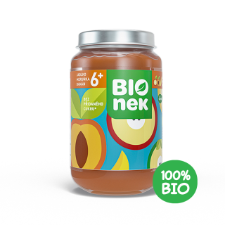 BIOnek Ovocný příkrm Jablko, Meruňka a Banán