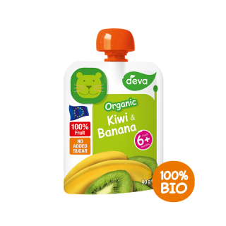 DEVA BIO Ovocná kapsička 100% ovoce Kiwi a banán