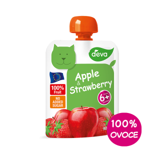 DEVA Ovocná kapsička 100% ovoce Jablko a Jahoda