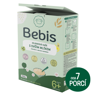 Bebis Kojenecká kaše s ovčím mlékem – Pšeničná s jablkem a banánem, 200 g