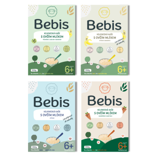 DUBEN A KVĚTEN- MĚSÍCE KAŠÍ -  4 za cenu 3 - OBJEDNEJ 3 LIBOVOLNÉ KAŠE (druhy napiš do poznámky) a my ti PŘIDÁME ČTVRTOU ZDARMA Bebis variace kaší s ovčím mlékem, 4x 200 g,